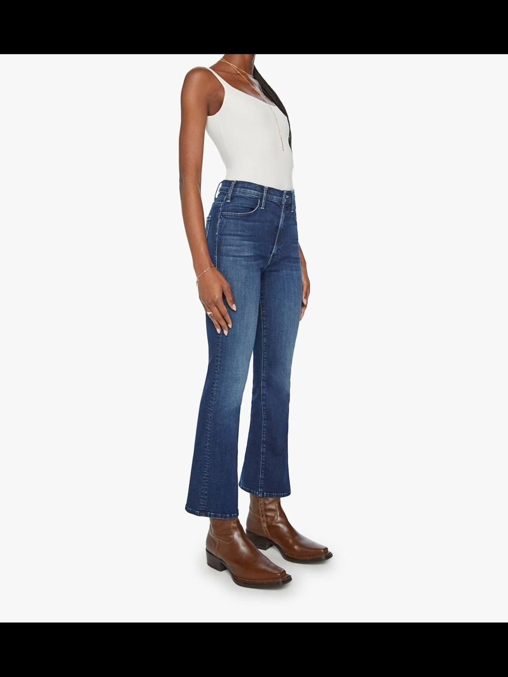 MOTHERThe Hustler Ankle -Heirloom Dark Indigo Flare Jeans